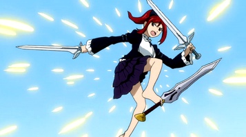 102 Erza deflecting Evergreens blade with feet